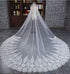 Delicate Lace Wedding Veils with Appliques for Brides 3 meters Length